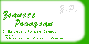 zsanett povazsan business card